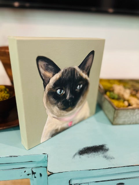 The Classic Lou Portrait- Custom, hand-painted pet portrait