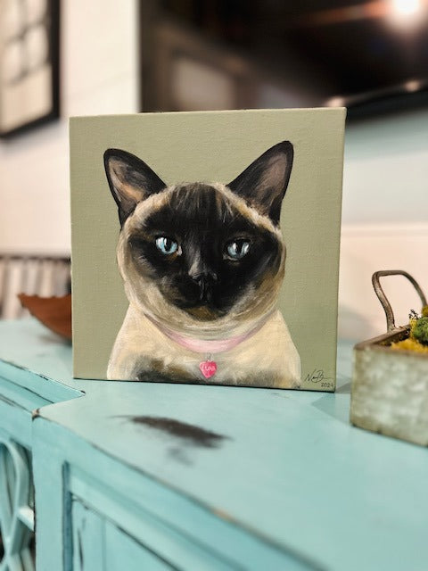 The Classic Lou Portrait- Custom, hand-painted pet portrait